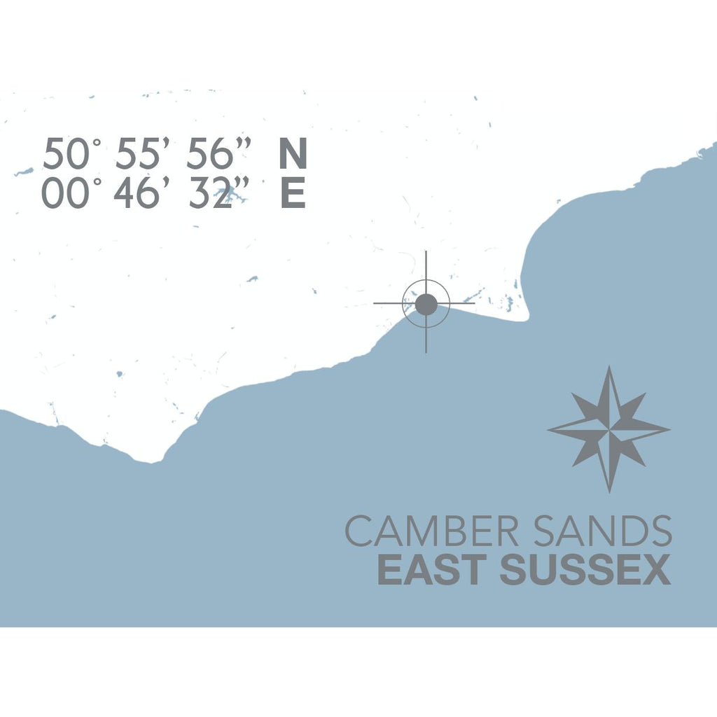 Camber Sands Coastal Map Print-SeaKisses