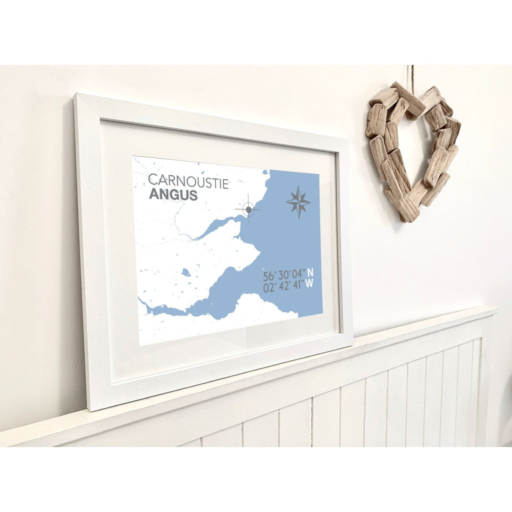Carnoustie Coastal Map Print-SeaKisses