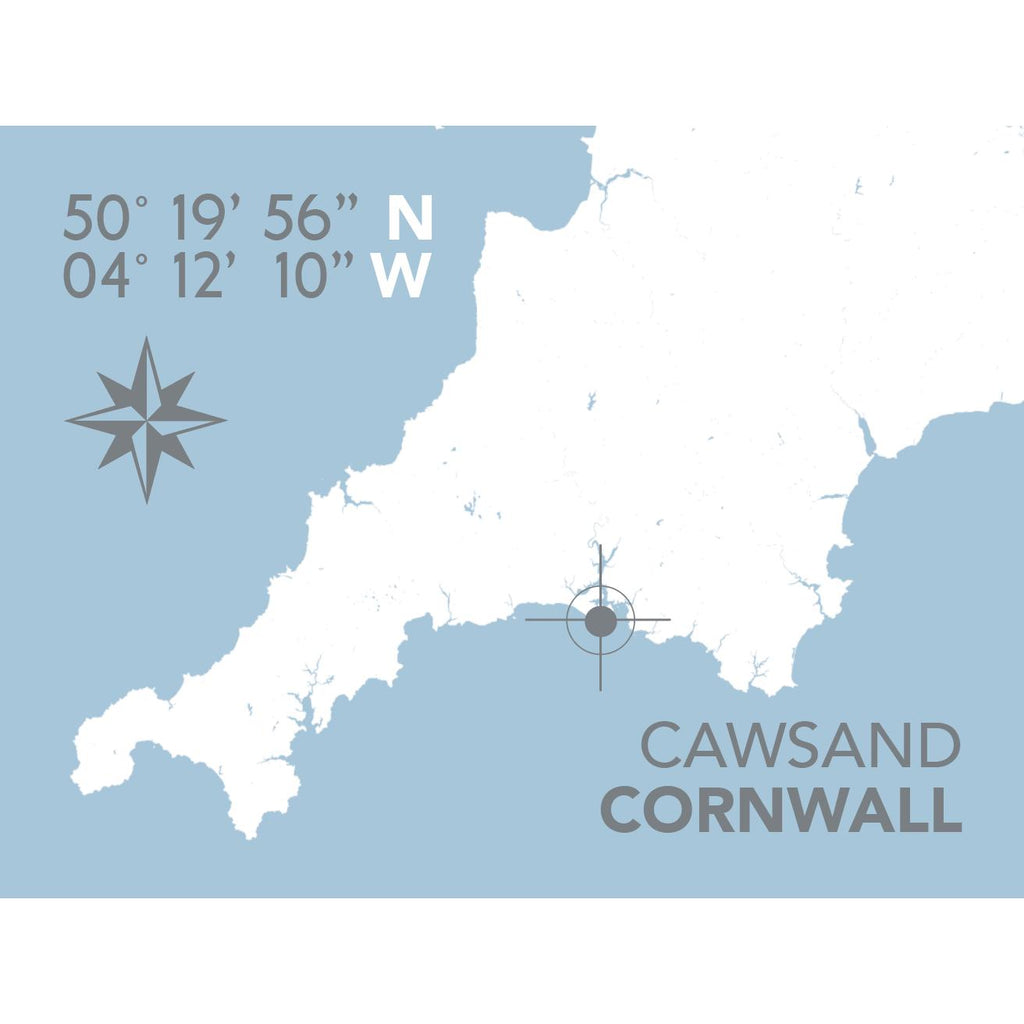 Cawsand Coastal Map Print-SeaKisses