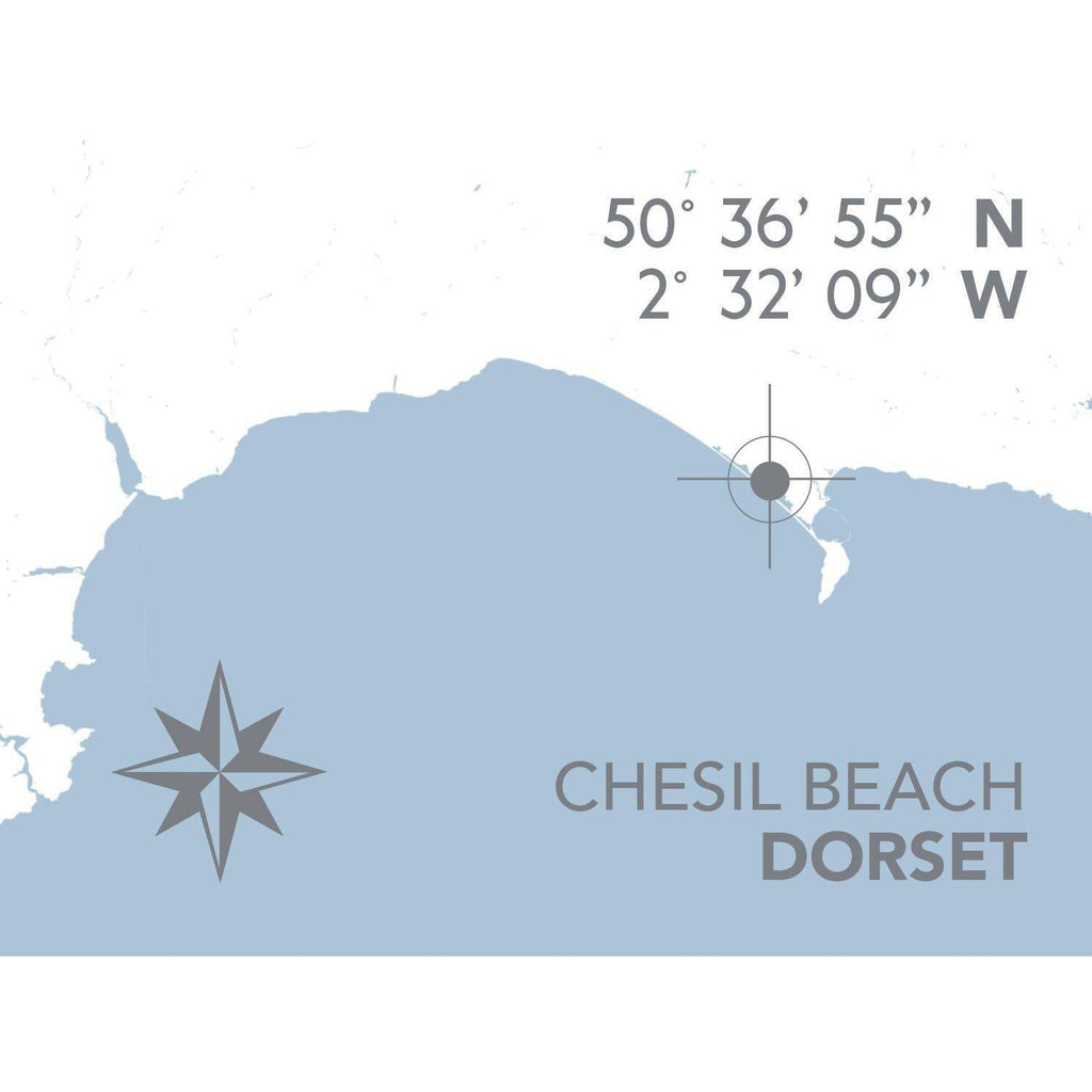 Chesil Beach Coastal Map Print-SeaKisses