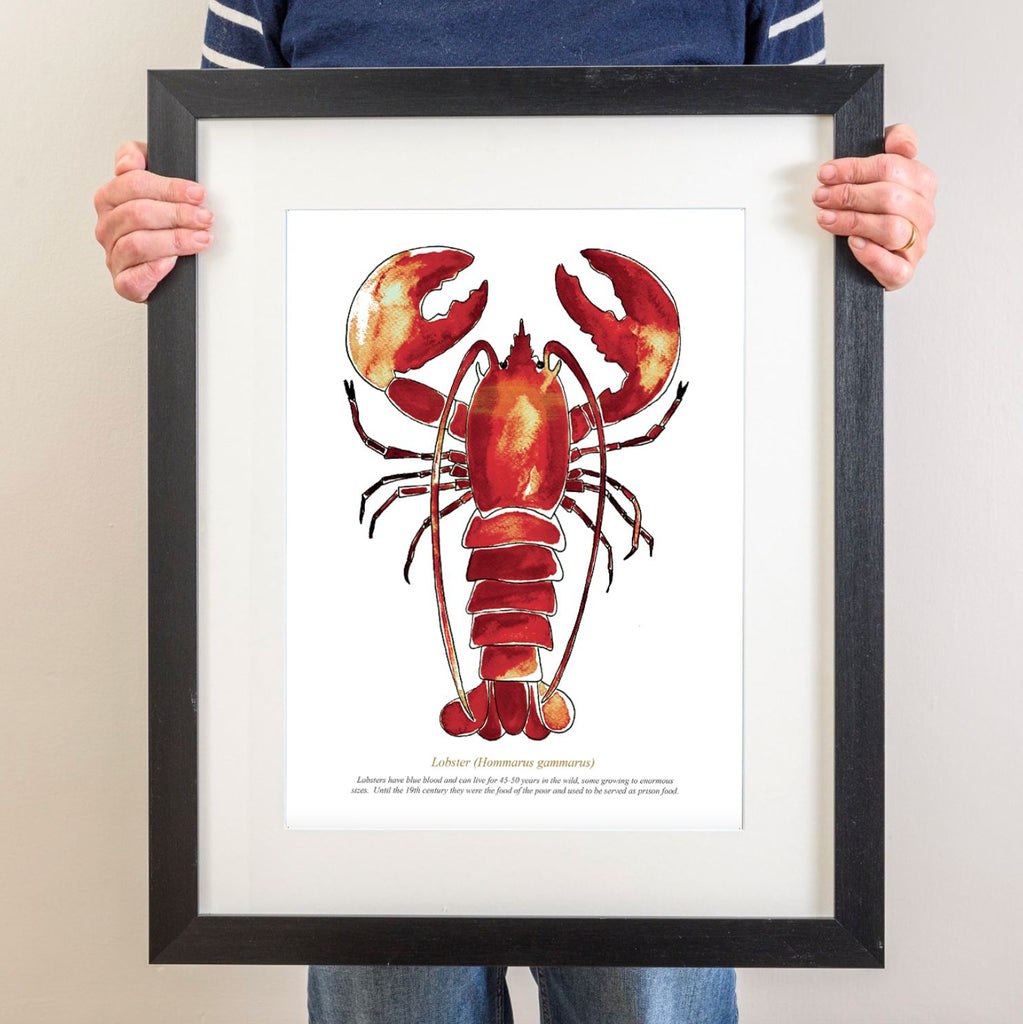 The Red Lobster Print SeaKisses Wall Art-SeaKisses