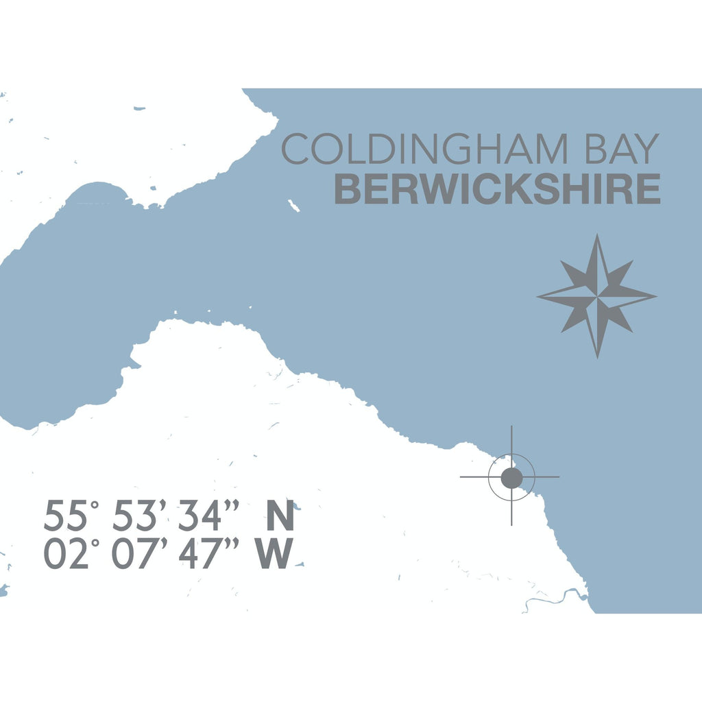 Coldingham Bay Coastal Map Print-SeaKisses
