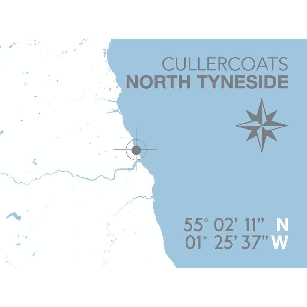 Cullercoats Map Travel Print - Coastal Wall Art /Poster-SeaKisses