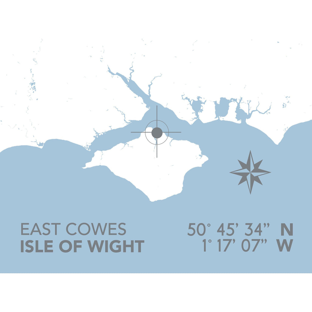 East Cowes Coastal Map Print-SeaKisses