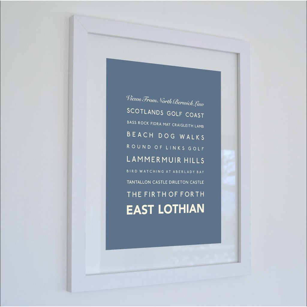 East Lothian Typographic Travel Print- Coastal Wall Art /Poster-SeaKisses