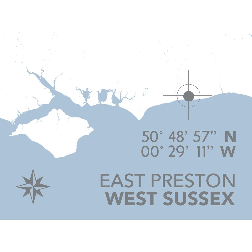 East Preston Coastal Map Print-SeaKisses