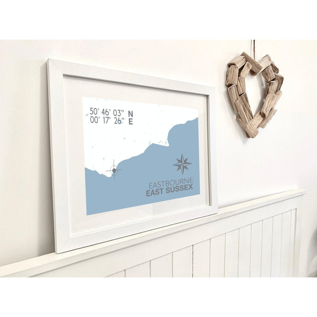 Eastbourne Map Travel Print- Coastal Wall Art /Poster-SeaKisses
