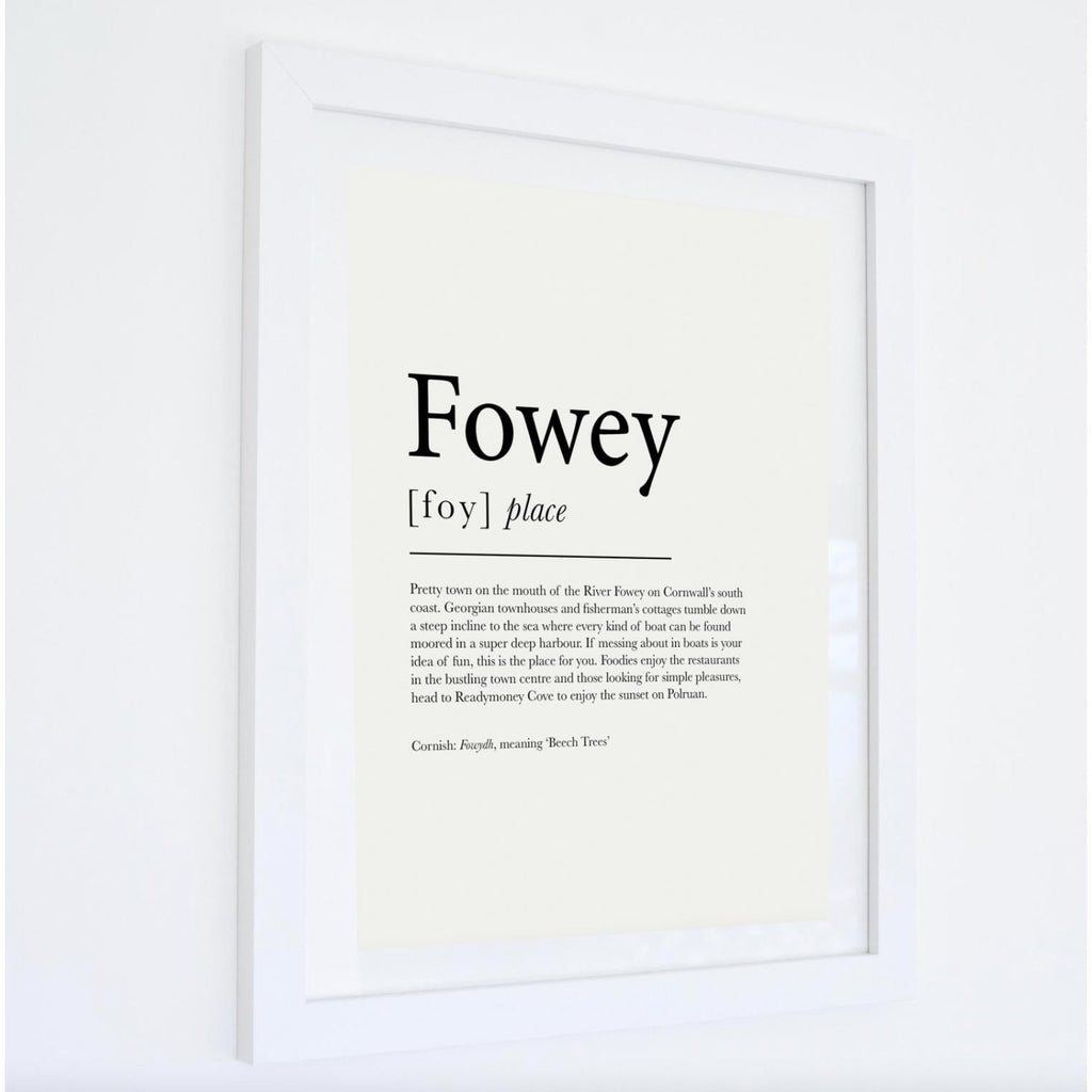 Fowey Definition Typographic Print-SeaKisses