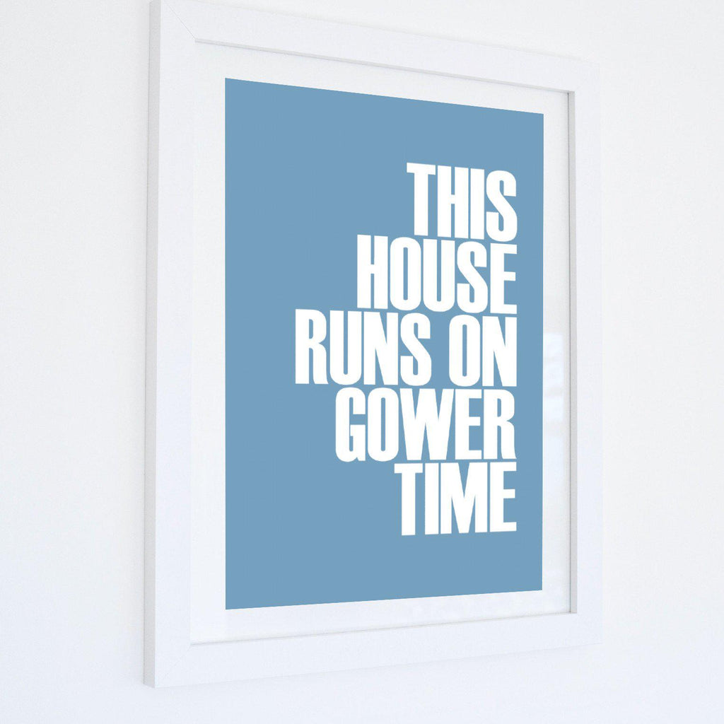 Gower Time Typographic Print-SeaKisses