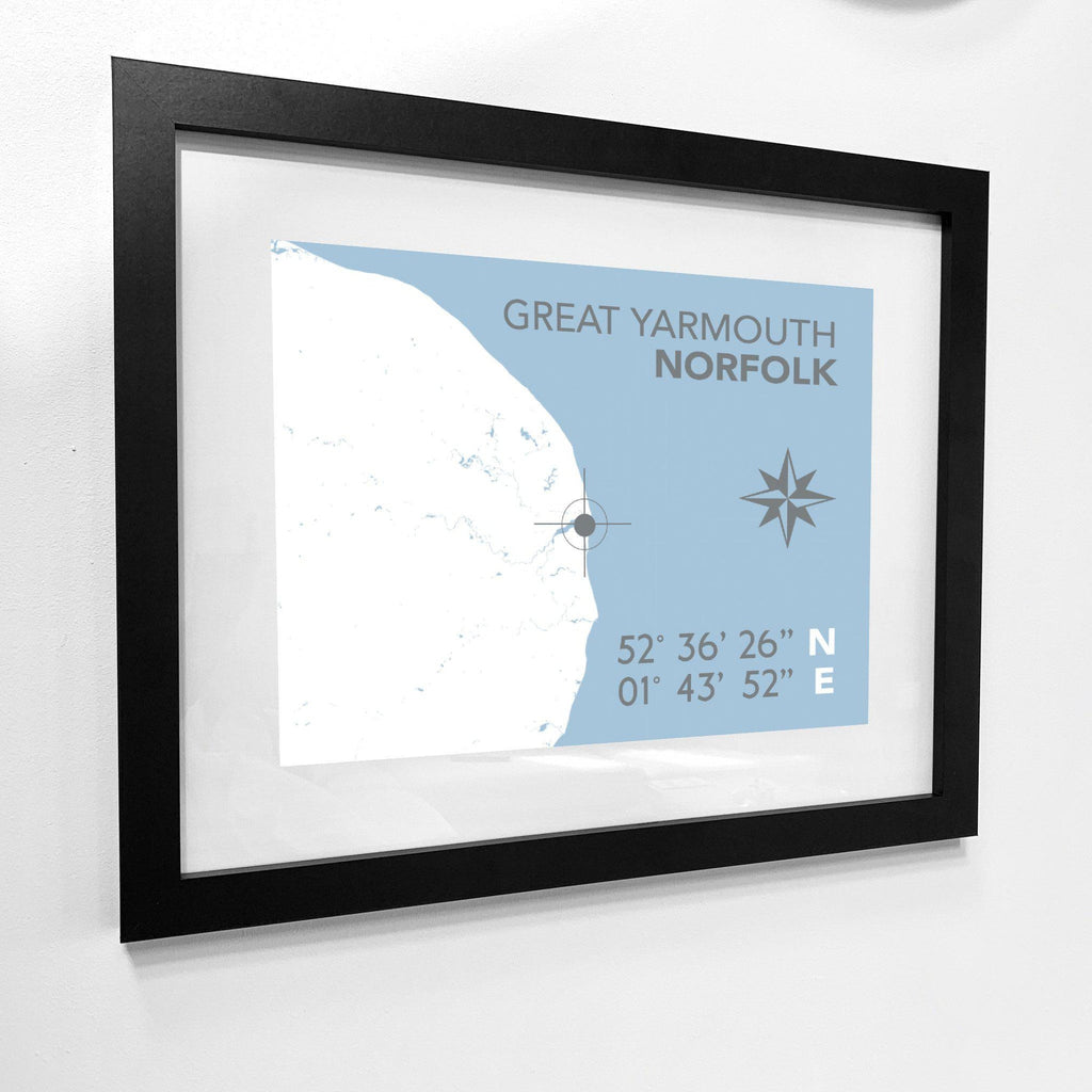 Great Yarmouth Map Travel Print- Coastal Wall Art /Poster-SeaKisses