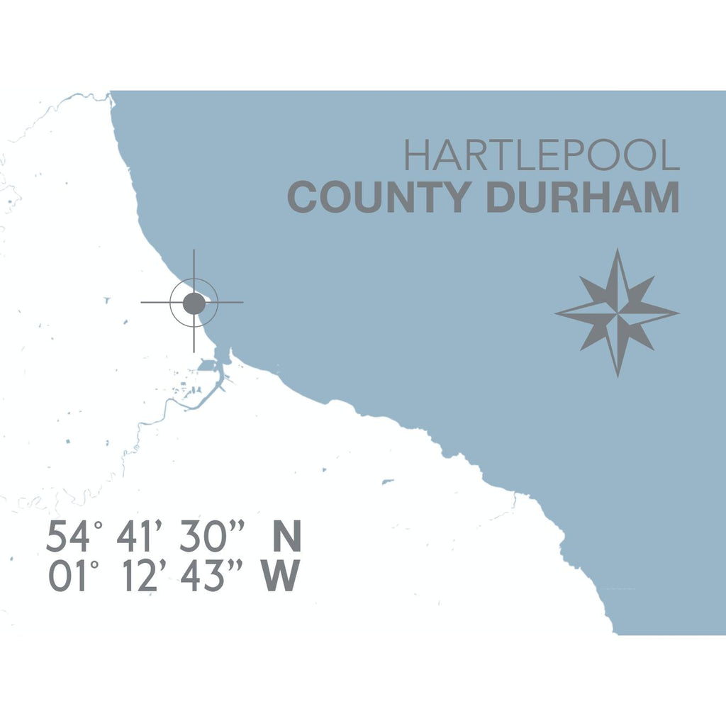 Hartlepool Map Travel Print - Coastal Wall Art /Poster-SeaKisses