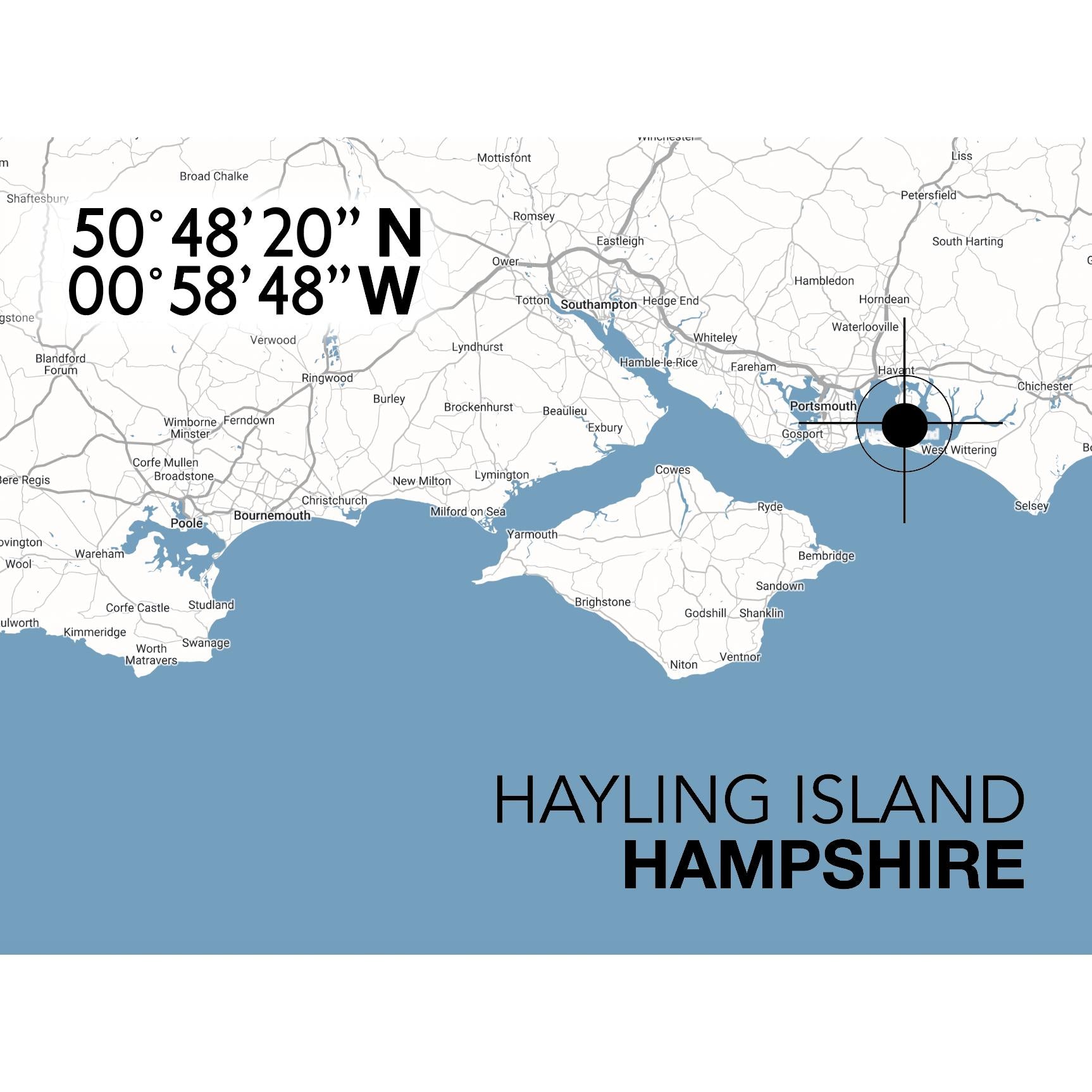 Hayling Island Landmark Map-SeaKisses