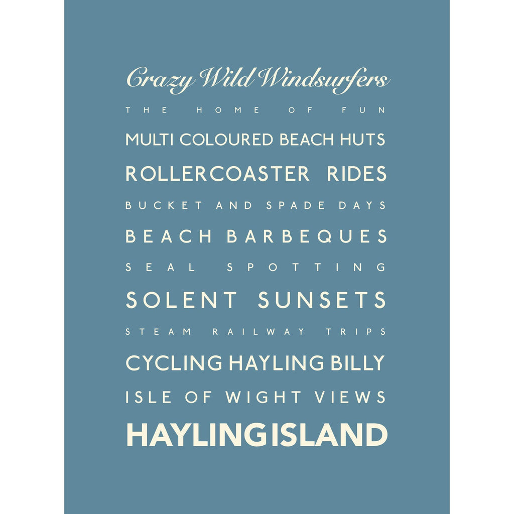 Hayling Island Typographic Print-SeaKisses