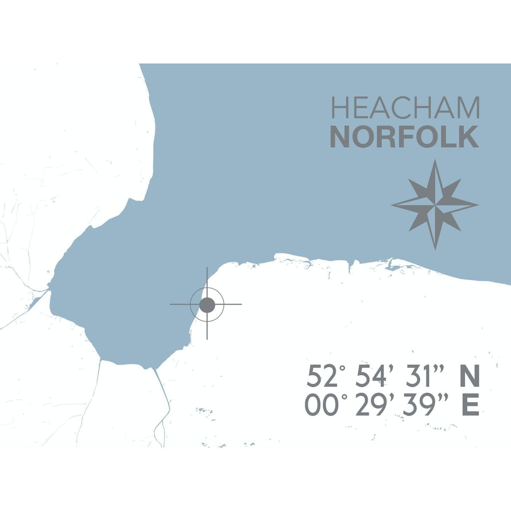 Heacham Map Travel Print- Coastal Wall Art /Poster-SeaKisses
