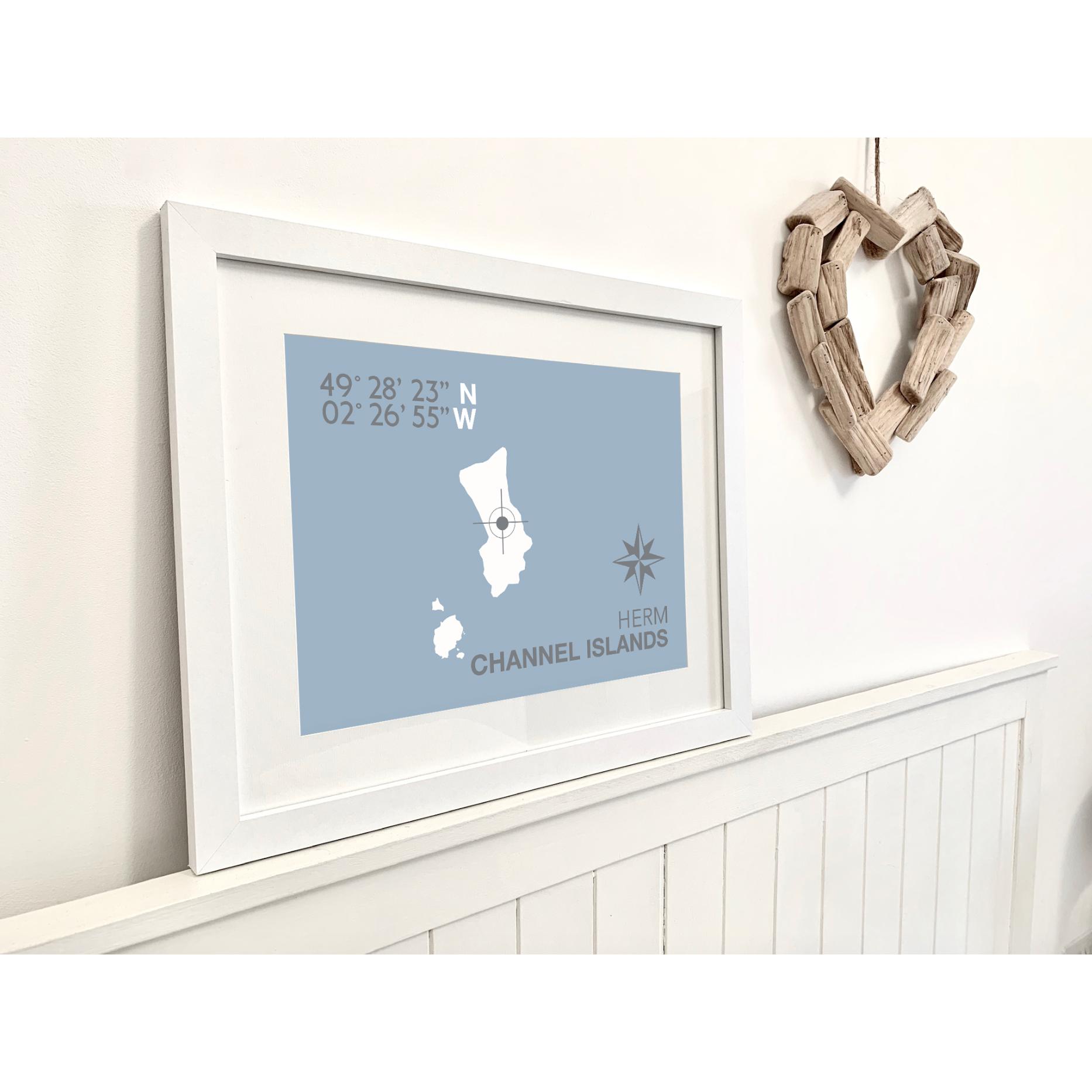 Herm Coastal Map Print-SeaKisses