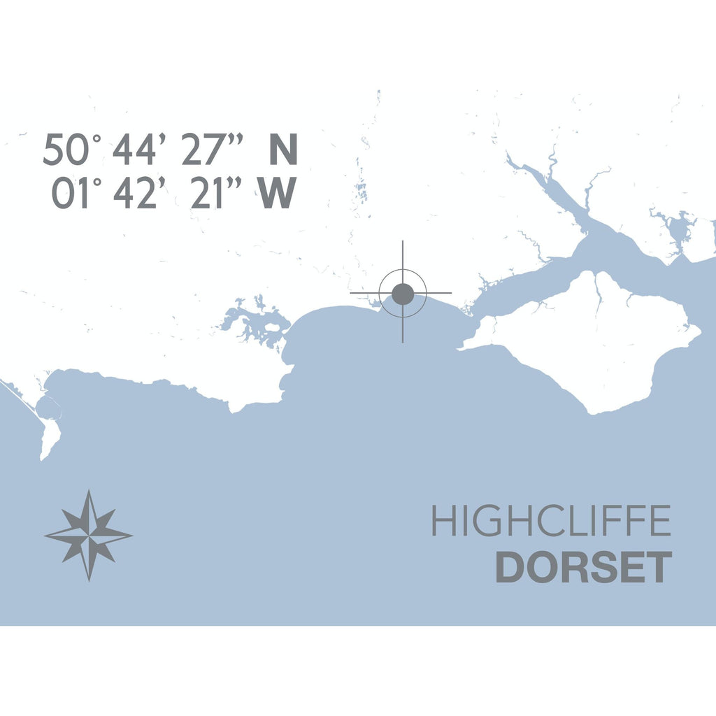 Highcliffe Coastal Map Print-SeaKisses