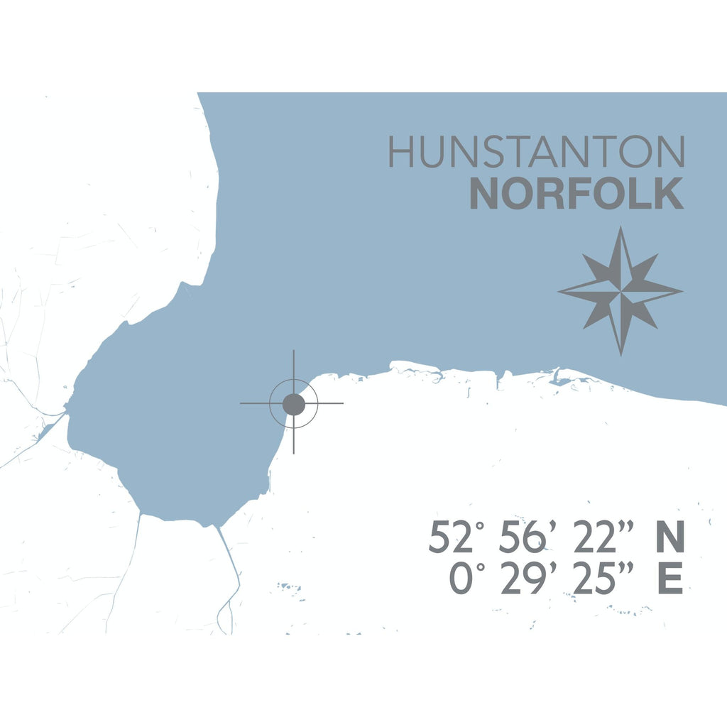 Hunstanton Map Travel Print- Coastal Wall Art /Poster-SeaKisses