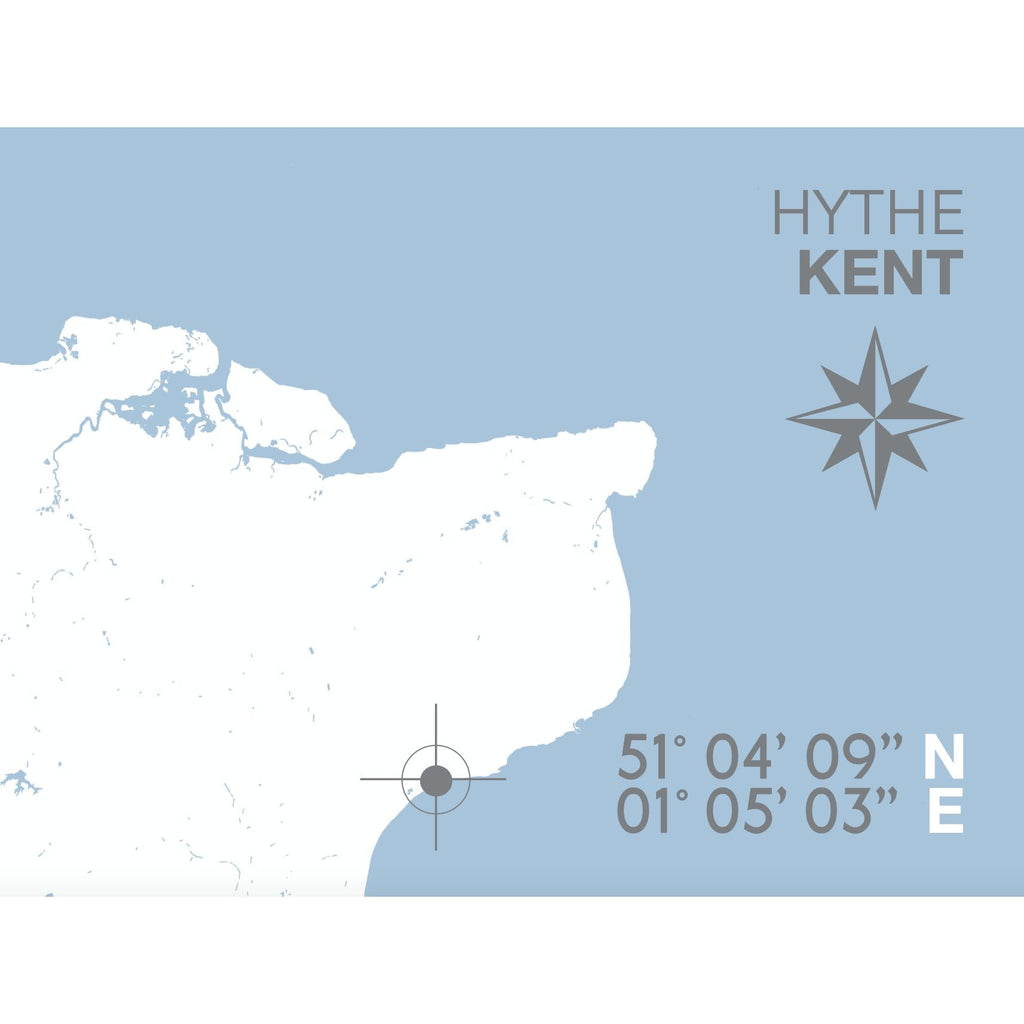 Hythe Coastal Map Print-SeaKisses