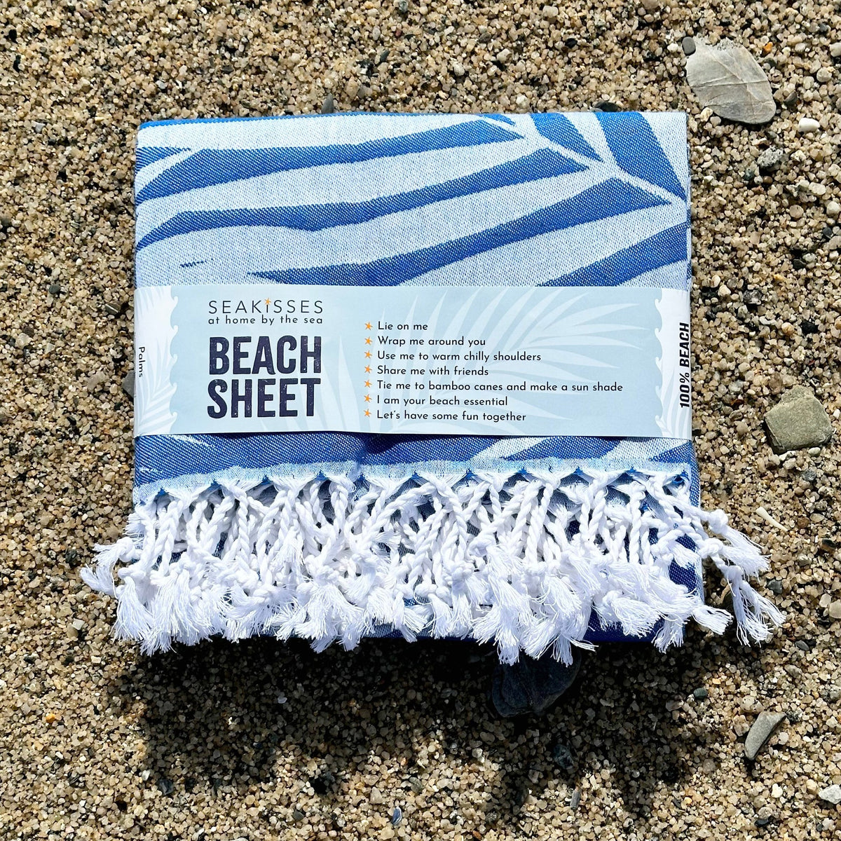 Palms Beach Sheet (100% Cotton, Light-Weight Hammam Towel)-SeaKisses