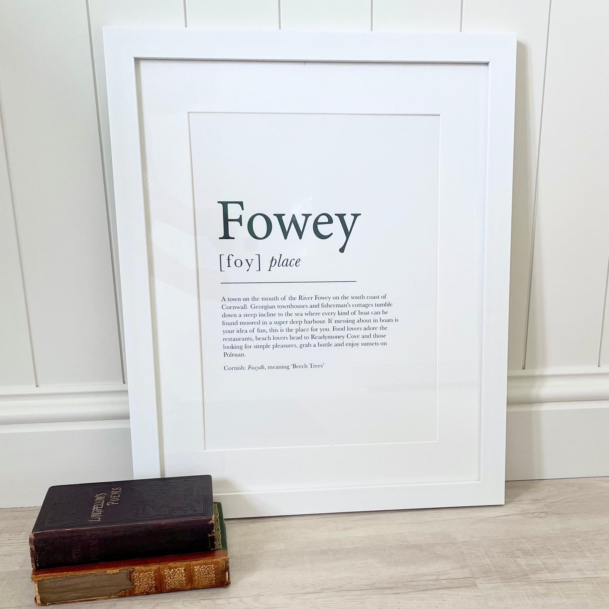 Fowey Definition Typographic Print-SeaKisses