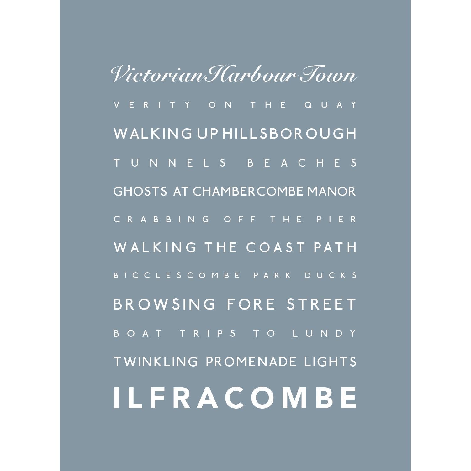 Ilfracombe Typographic Print-SeaKisses