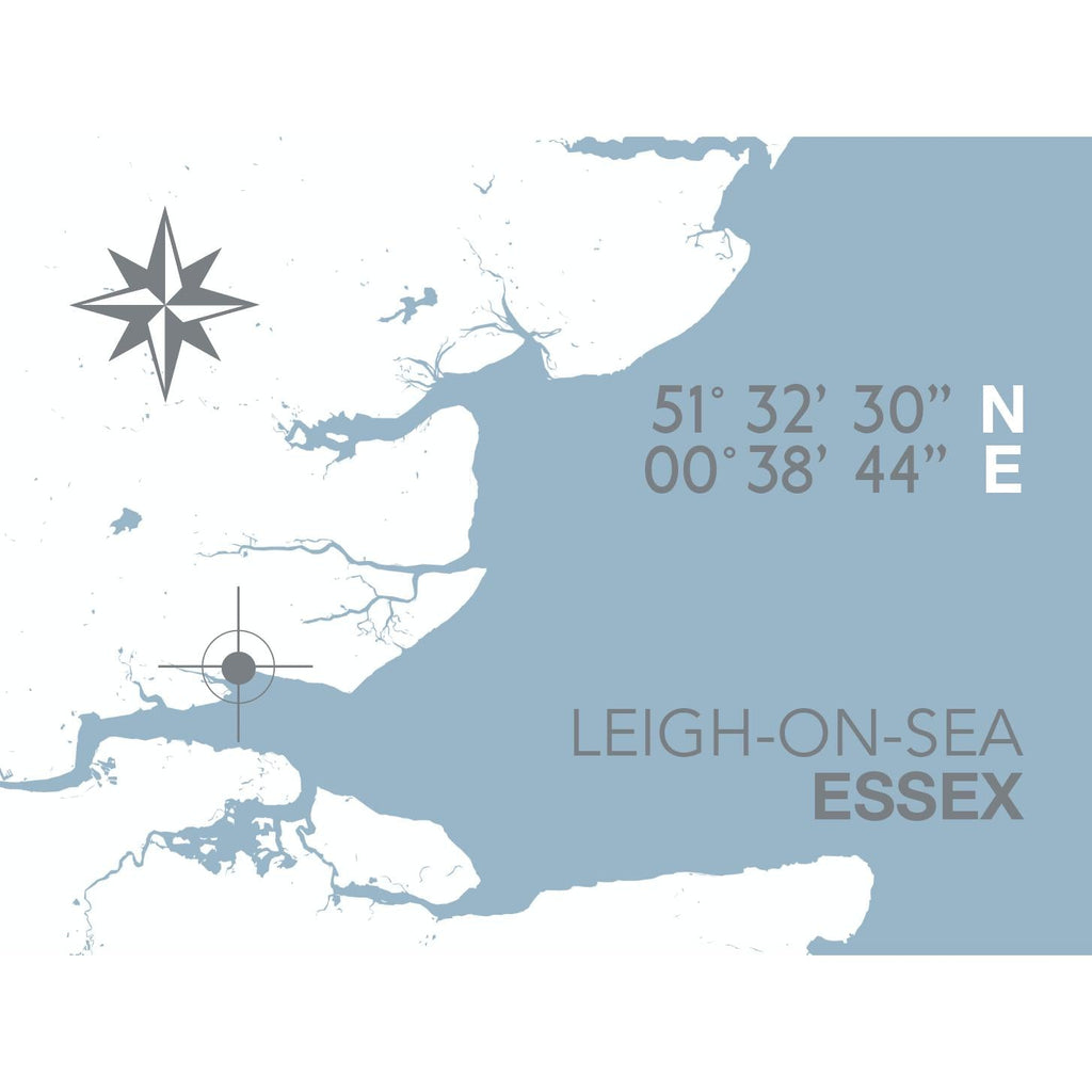 Leigh-on-Sea Map Travel Print- Coastal Wall Art /Poster-SeaKisses