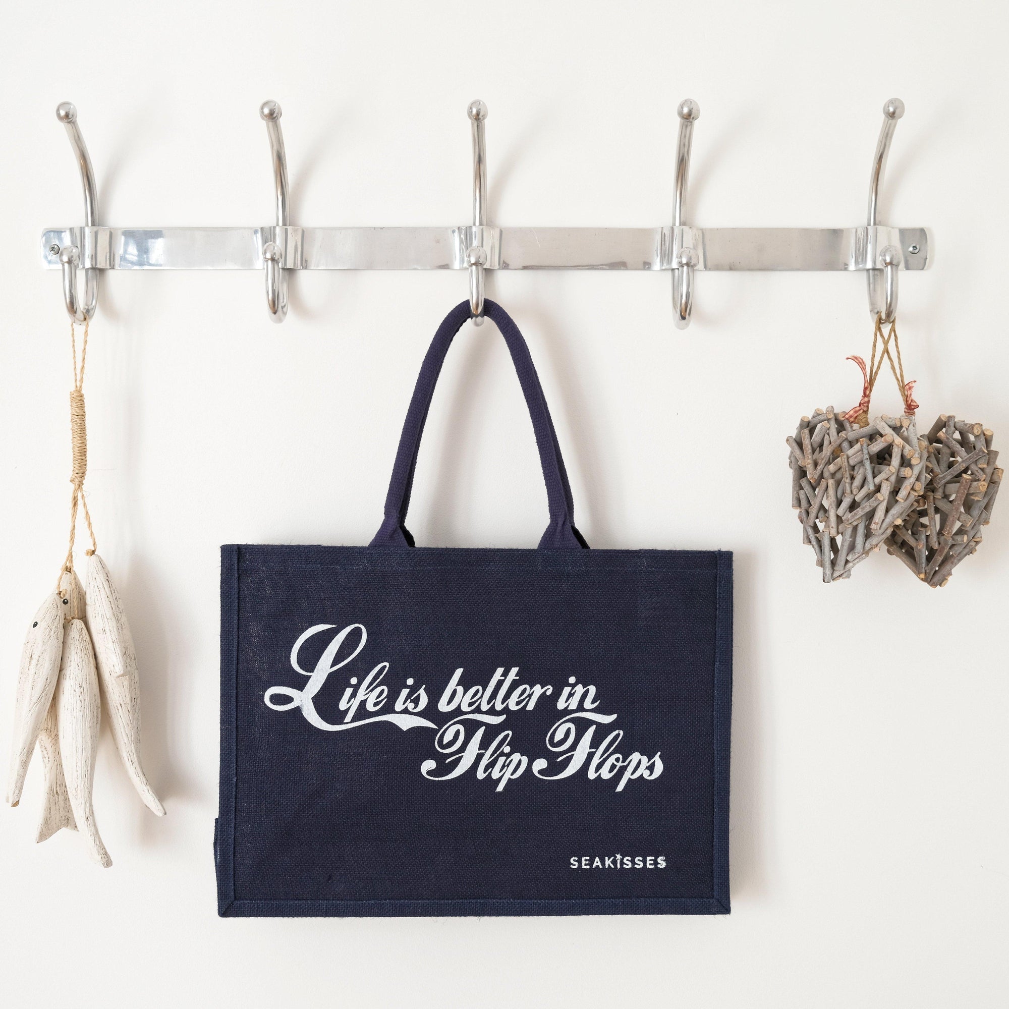 Life is Better in Flip Flops Jute Shoulder Bags - Slight Seconds-SeaKisses