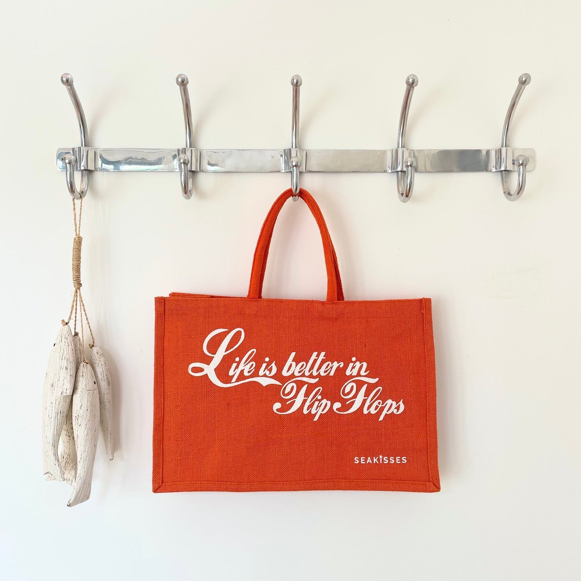 Life is Better in Flip Flops Jute Shoulder Bags - Slight Seconds-SeaKisses