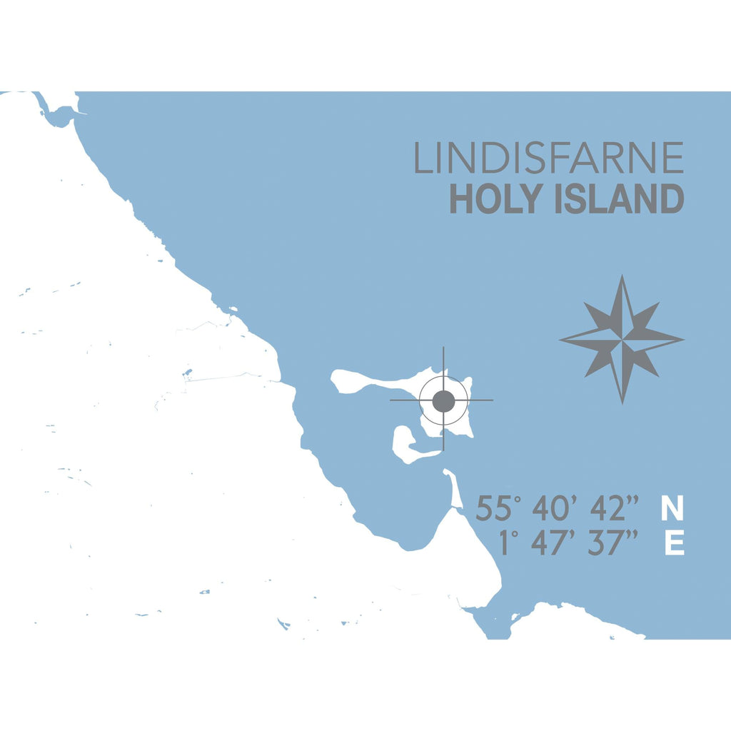 Lindisfarne Coastal Map Print-SeaKisses