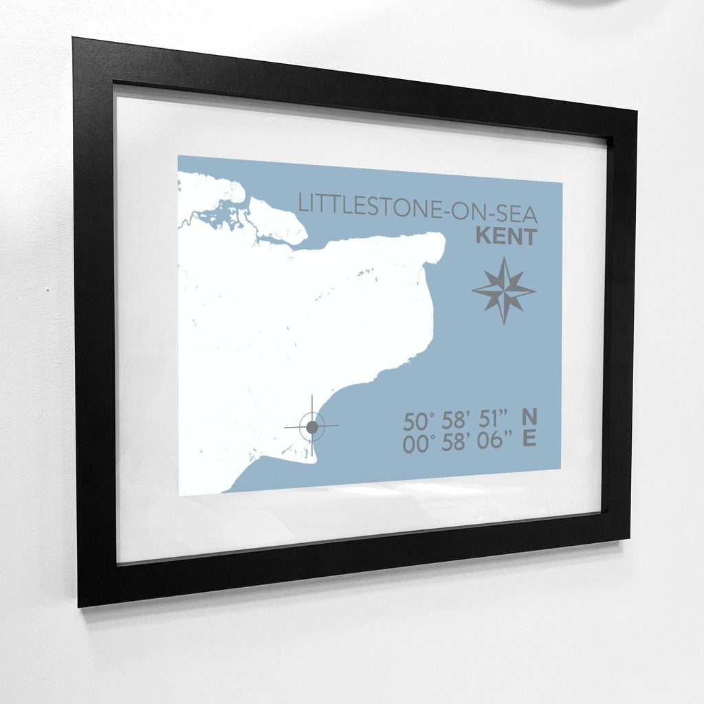 Littlestone-On-Sea Coastal Map Print-SeaKisses