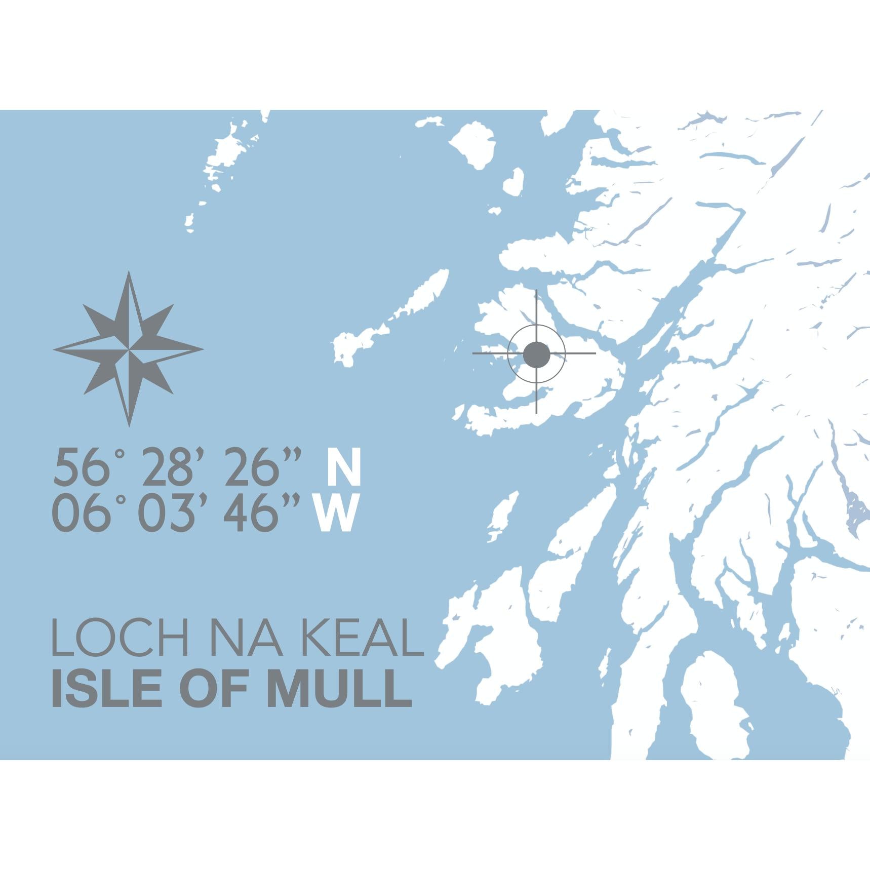 Loch Na Keal Coastal Map Print-SeaKisses