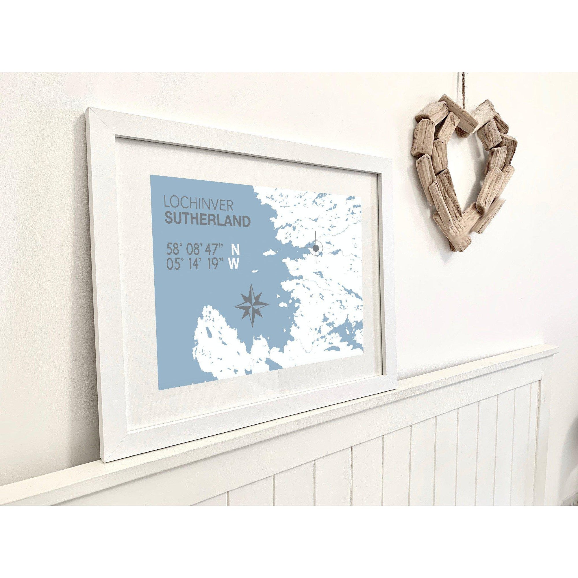 Lochinver Coastal Map Print-SeaKisses
