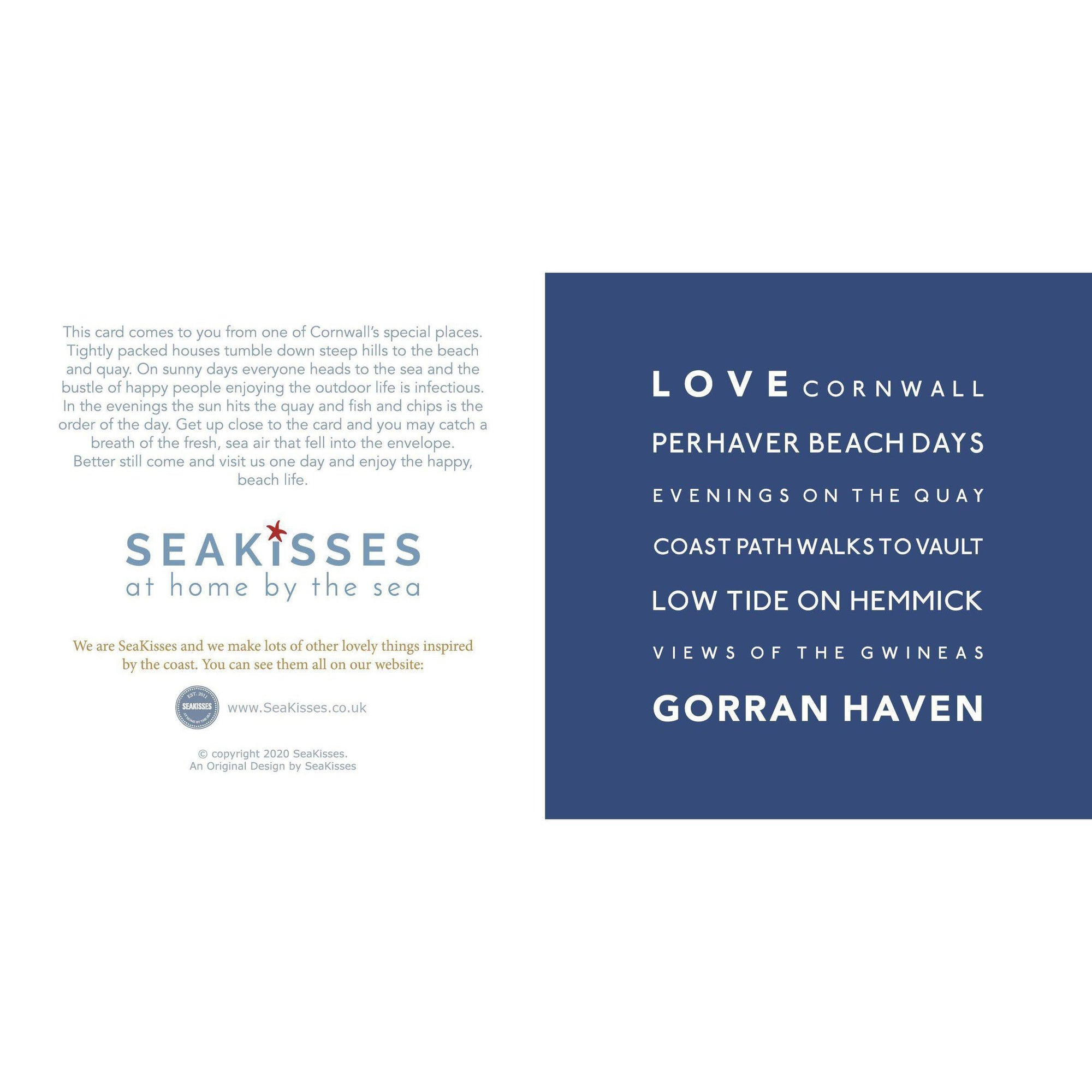 Love From Gorran Haven - Greeting Card-SeaKisses
