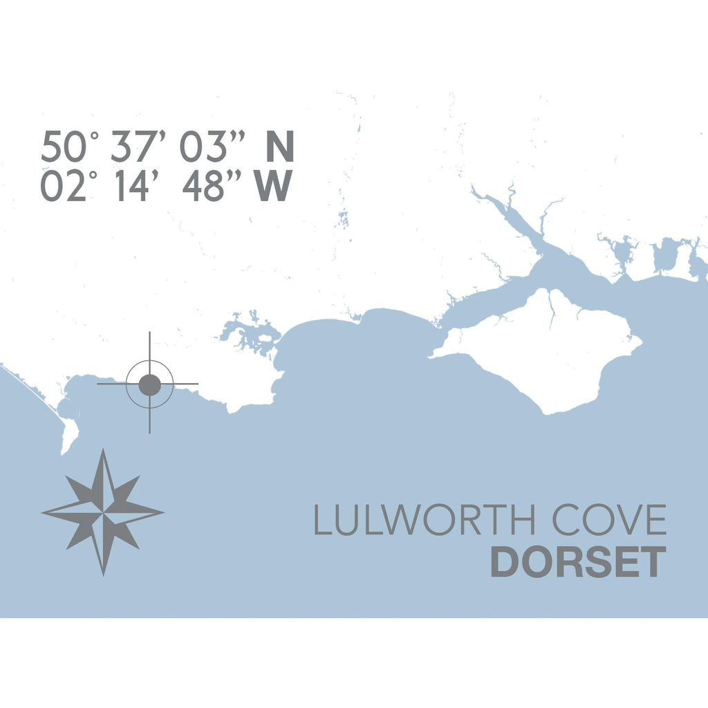 Lulworth Cove Coastal Map Print-SeaKisses