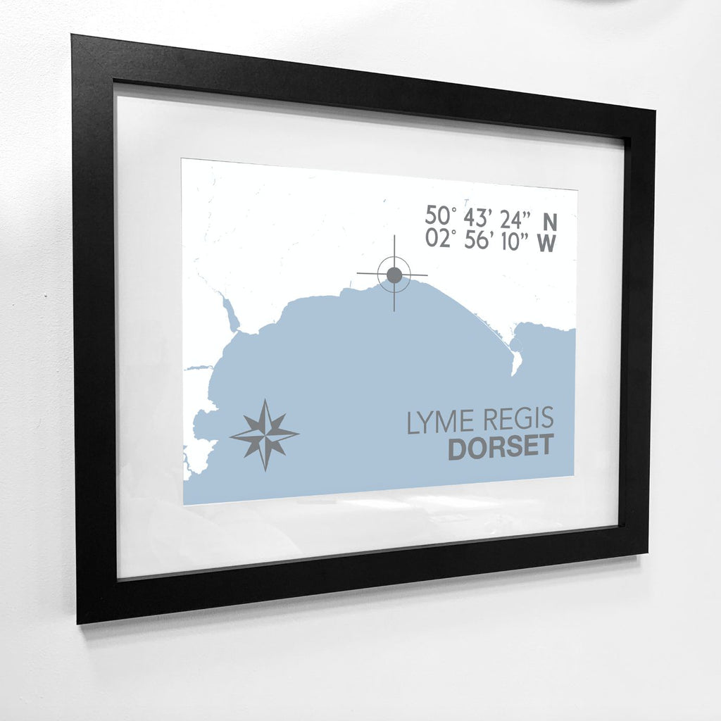 Lyme Regis Coastal Map Print-SeaKisses