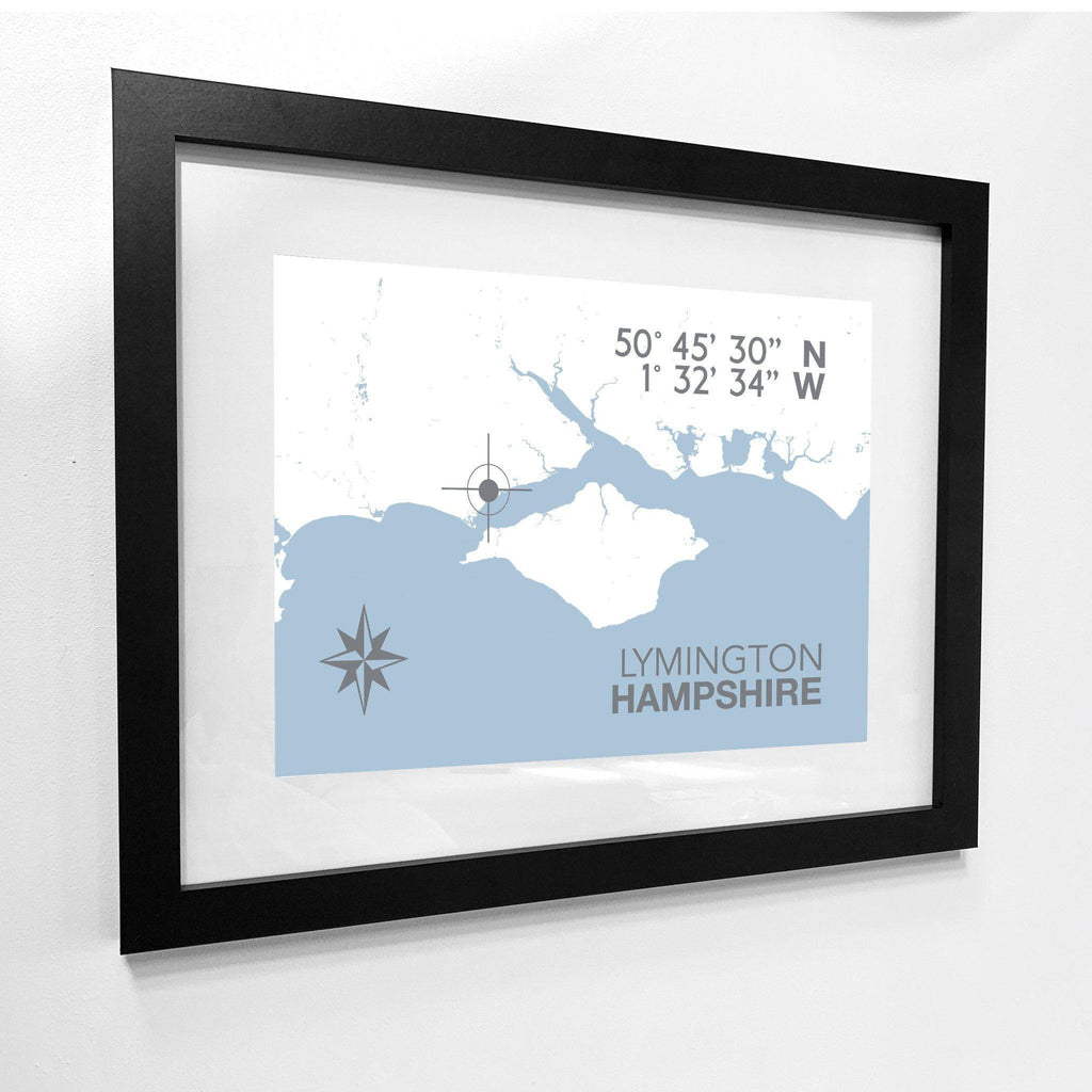 Lymington Coastal Map Print-SeaKisses