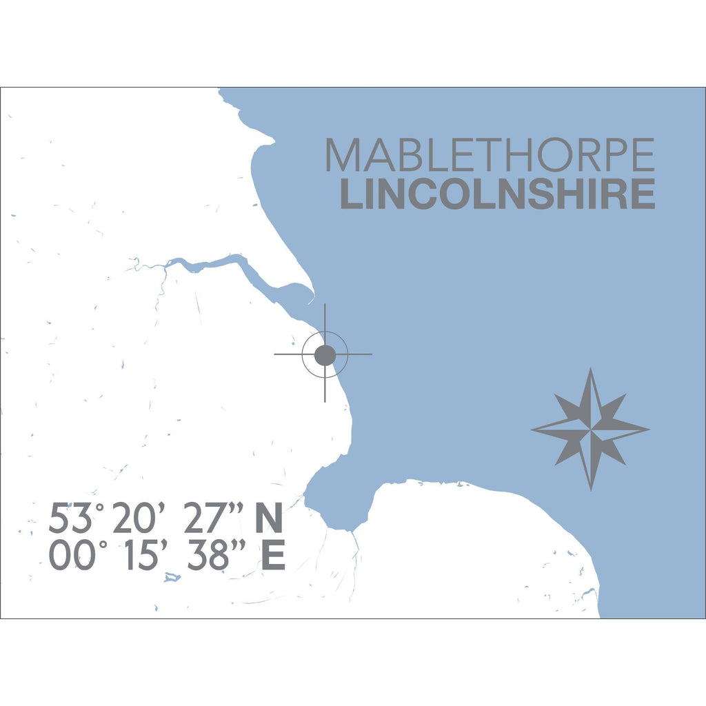 Mablethorpe Coastal Map Print-SeaKisses
