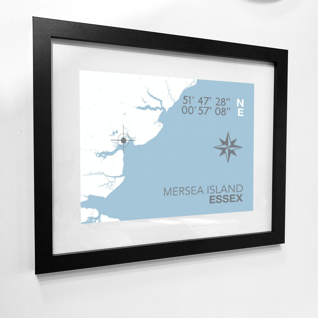 Mersea Island Coastal Map Print-SeaKisses