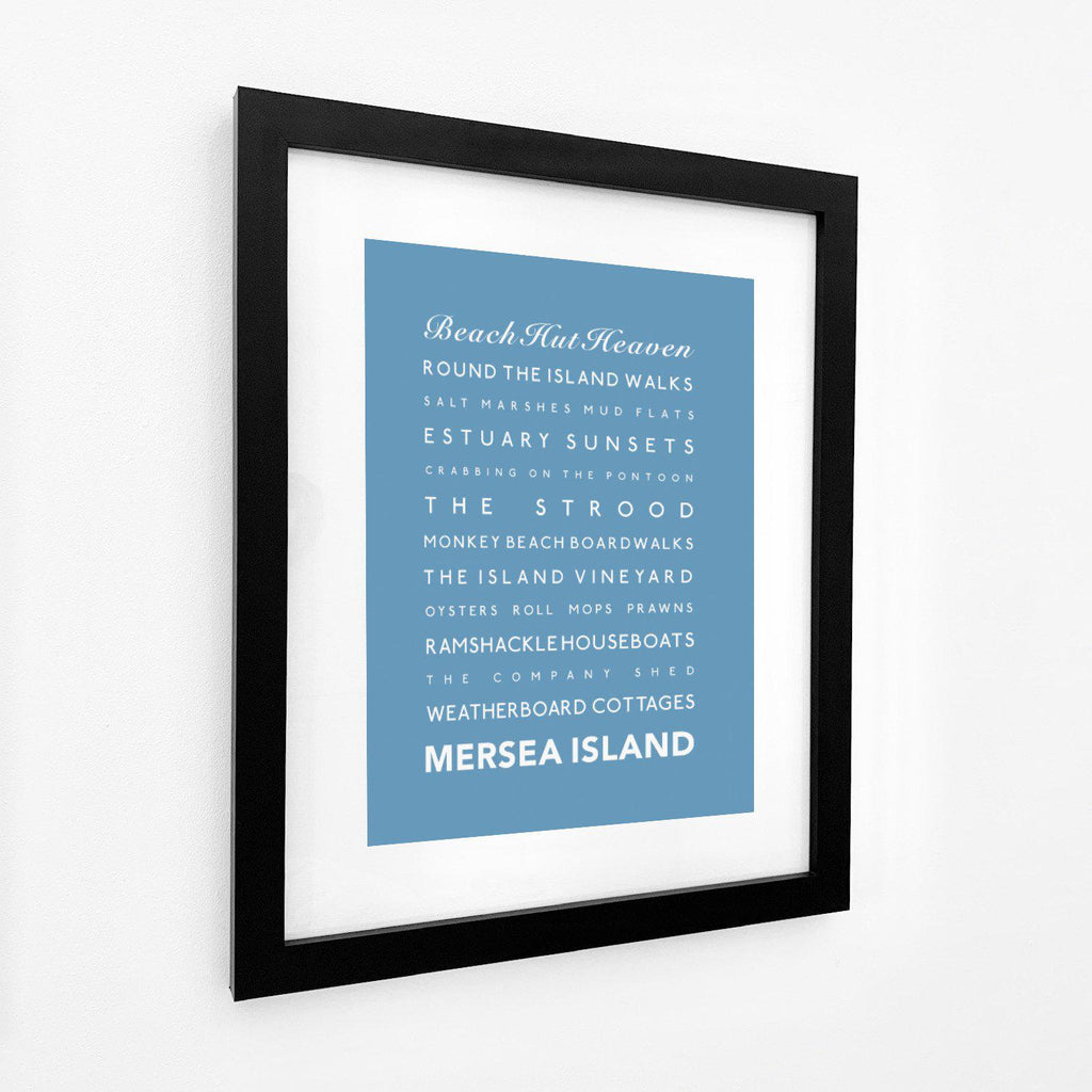 Mersea Island Typographic Travel Print- Coastal Wall Art /Poster-SeaKisses