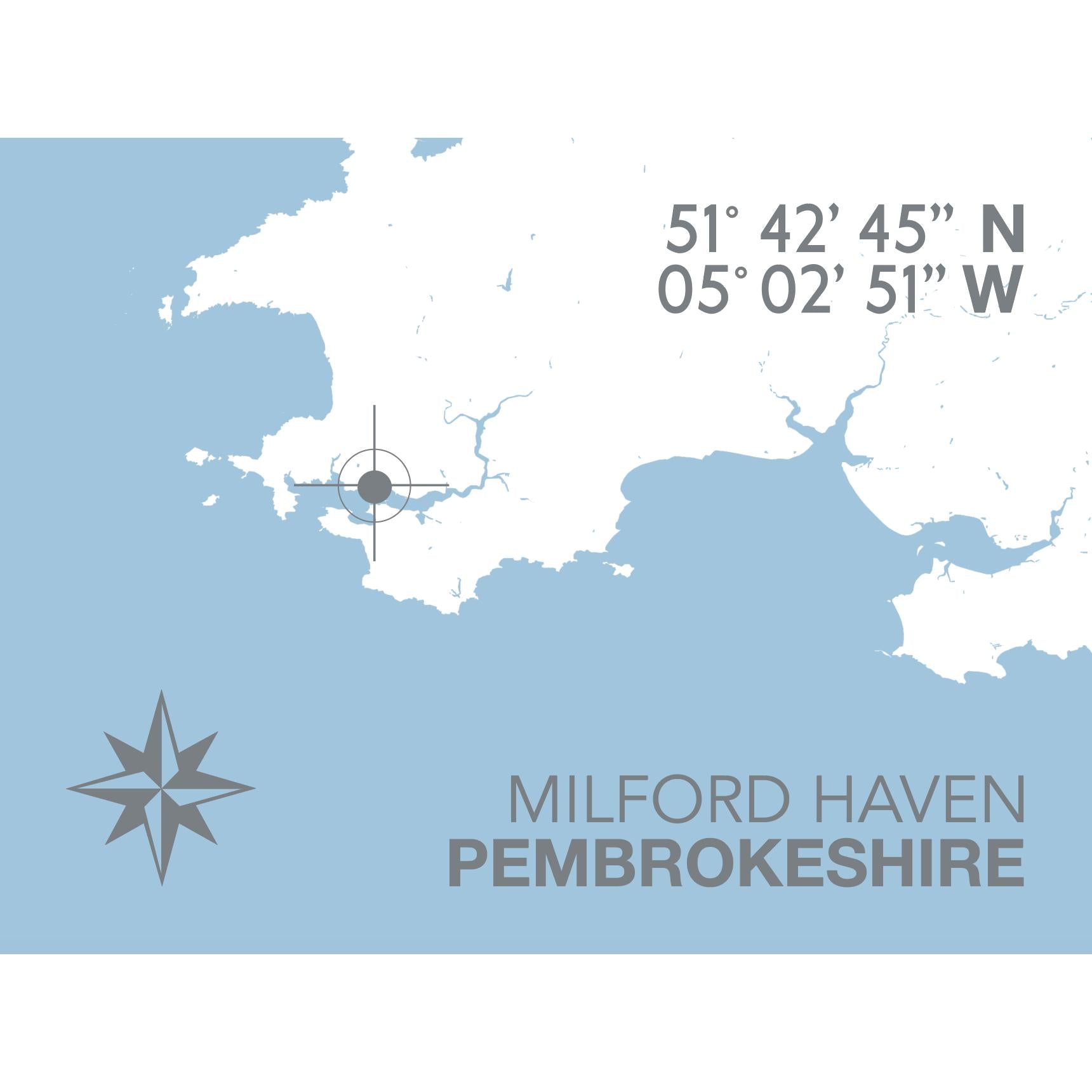 Milford Haven Coastal Map Print-SeaKisses