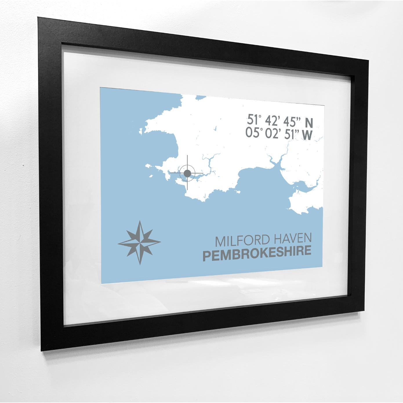 Milford Haven Coastal Map Print-SeaKisses