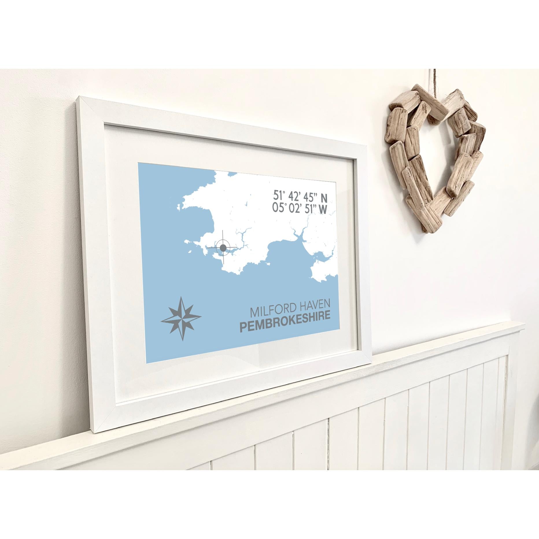 Milford Haven Coastal Map Print-SeaKisses