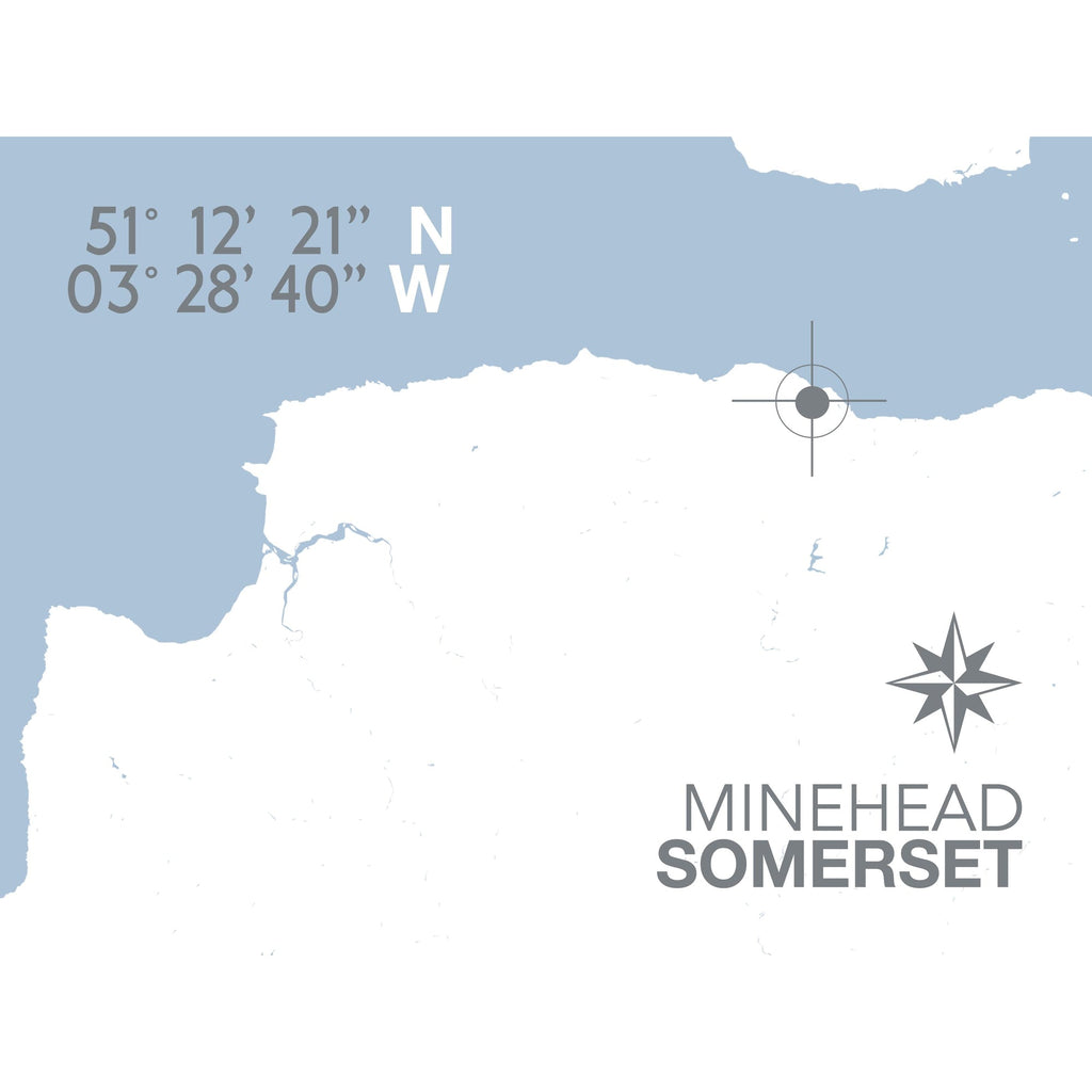Minehead Coastal Map Print-SeaKisses
