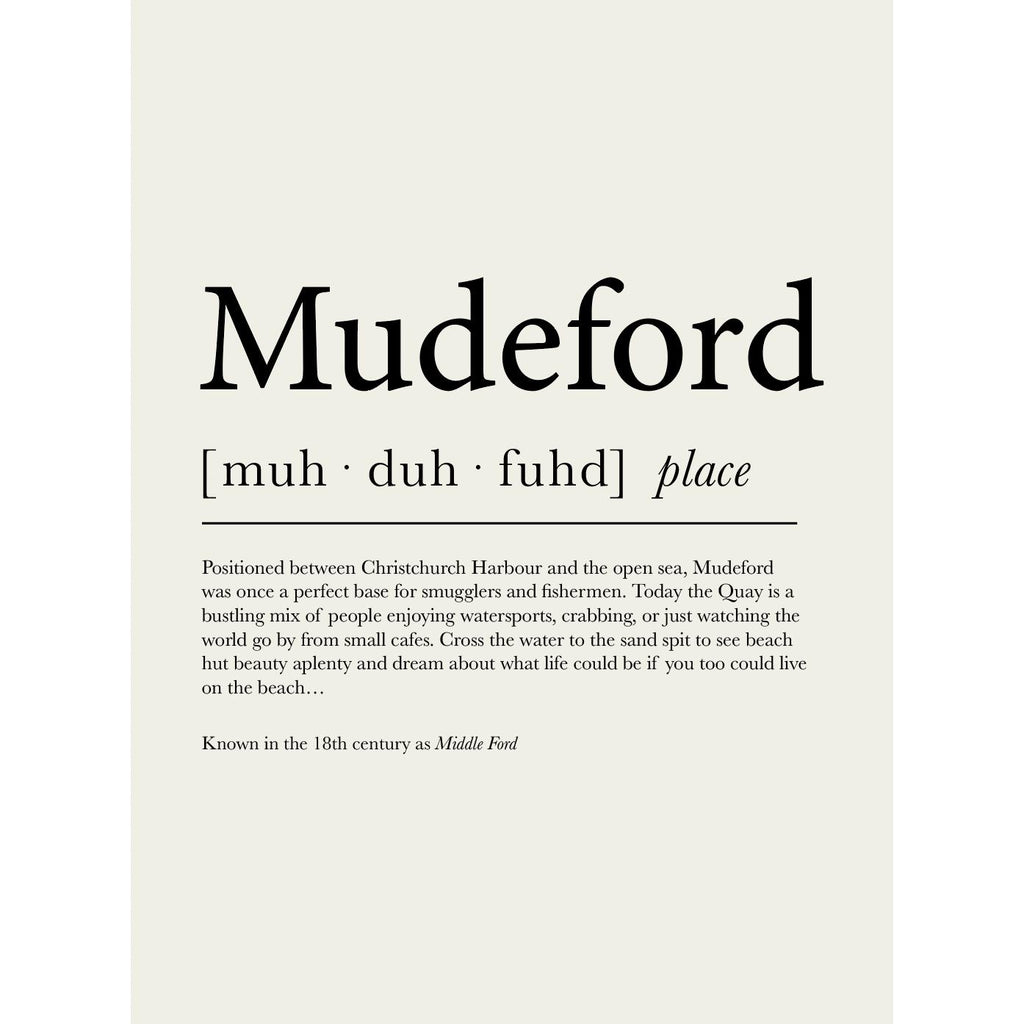 Mudeford Definition Typographic Print-SeaKisses