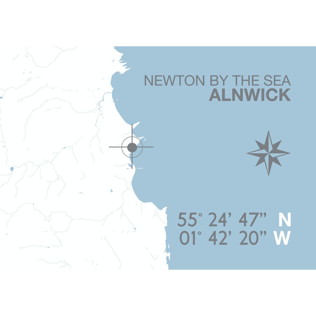 Newton By The Sea Coastal Map Print-SeaKisses