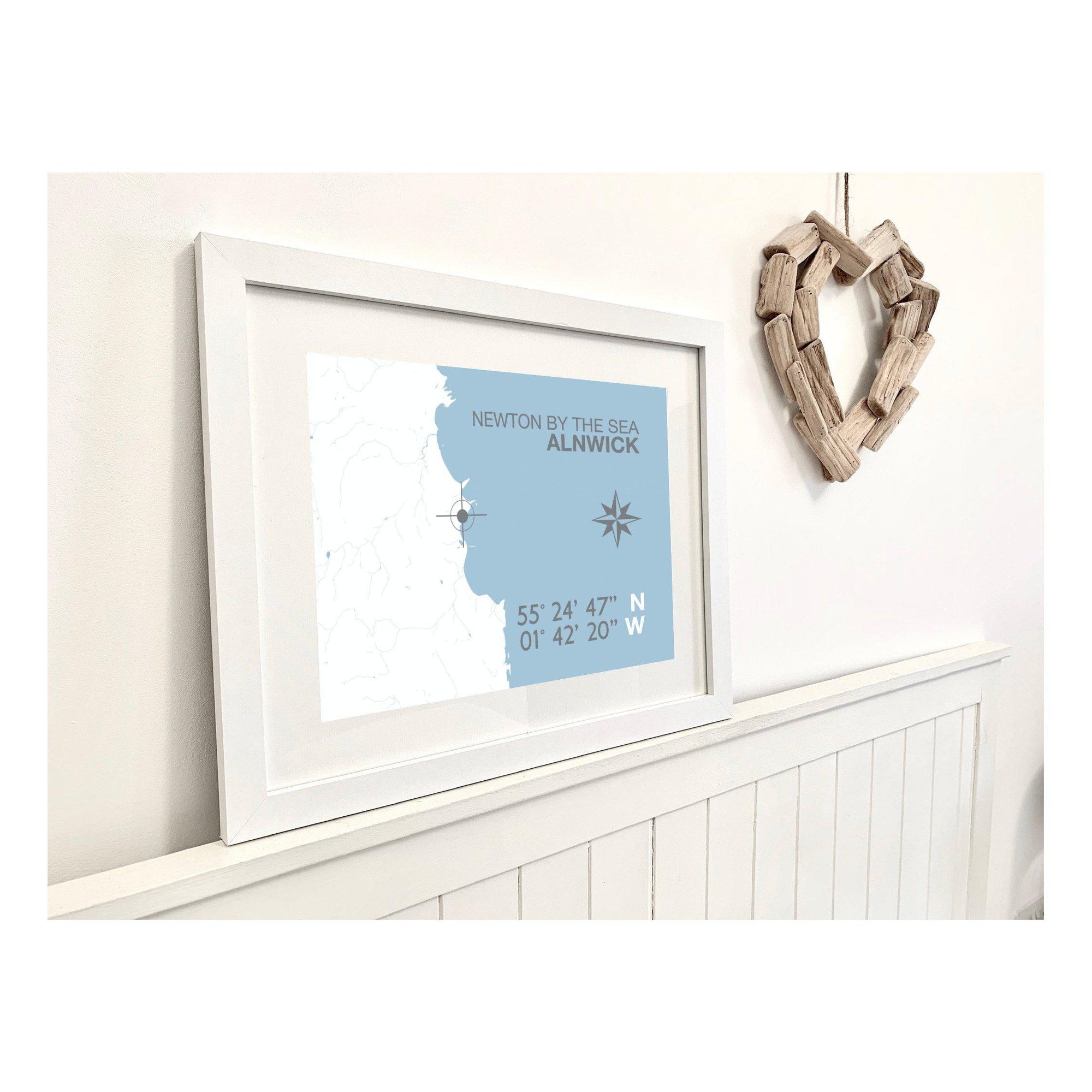 Newton By The Sea Coastal Map Print-SeaKisses