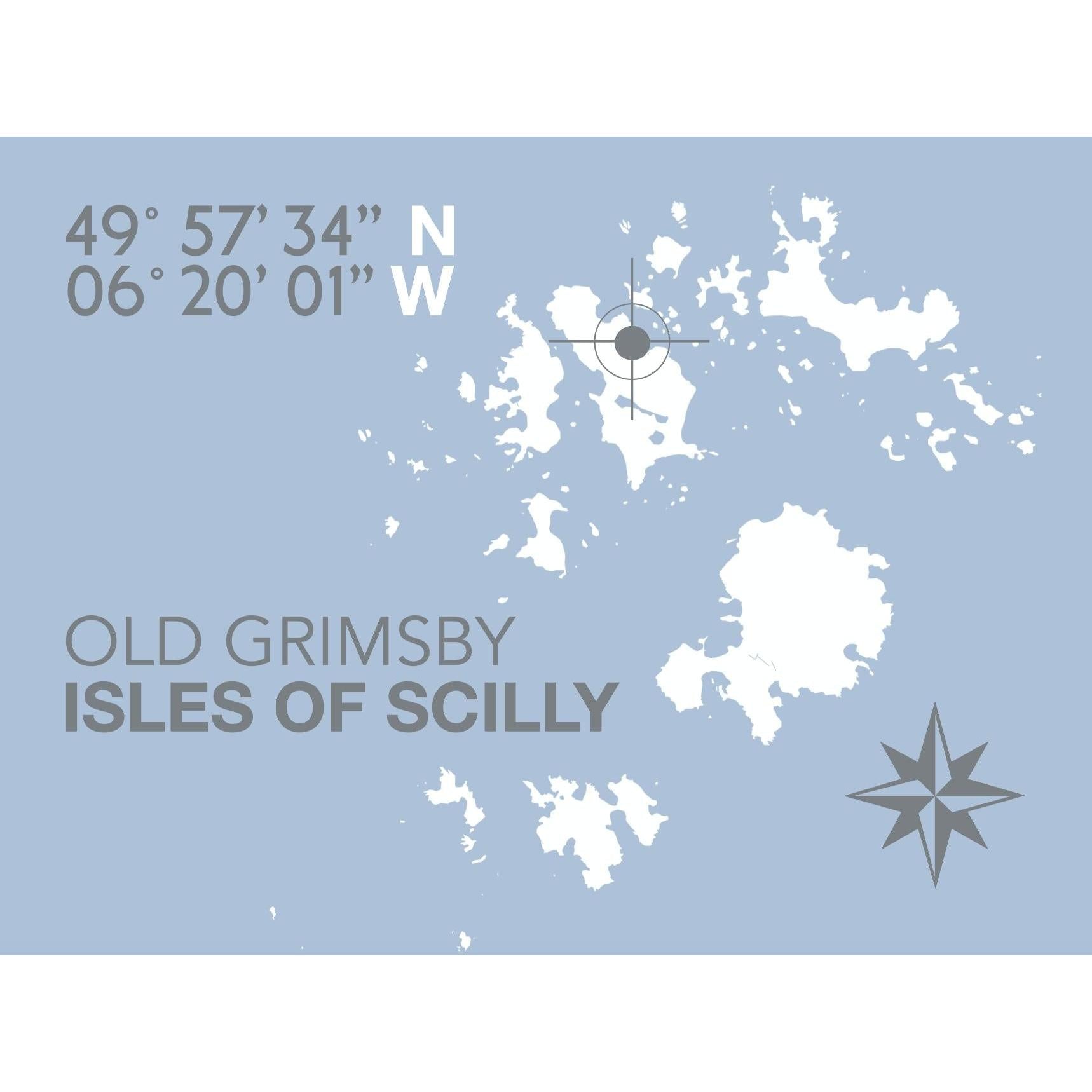 Old Grimsby, Tresco, Isles of Scilly Coastal Map Print-SeaKisses