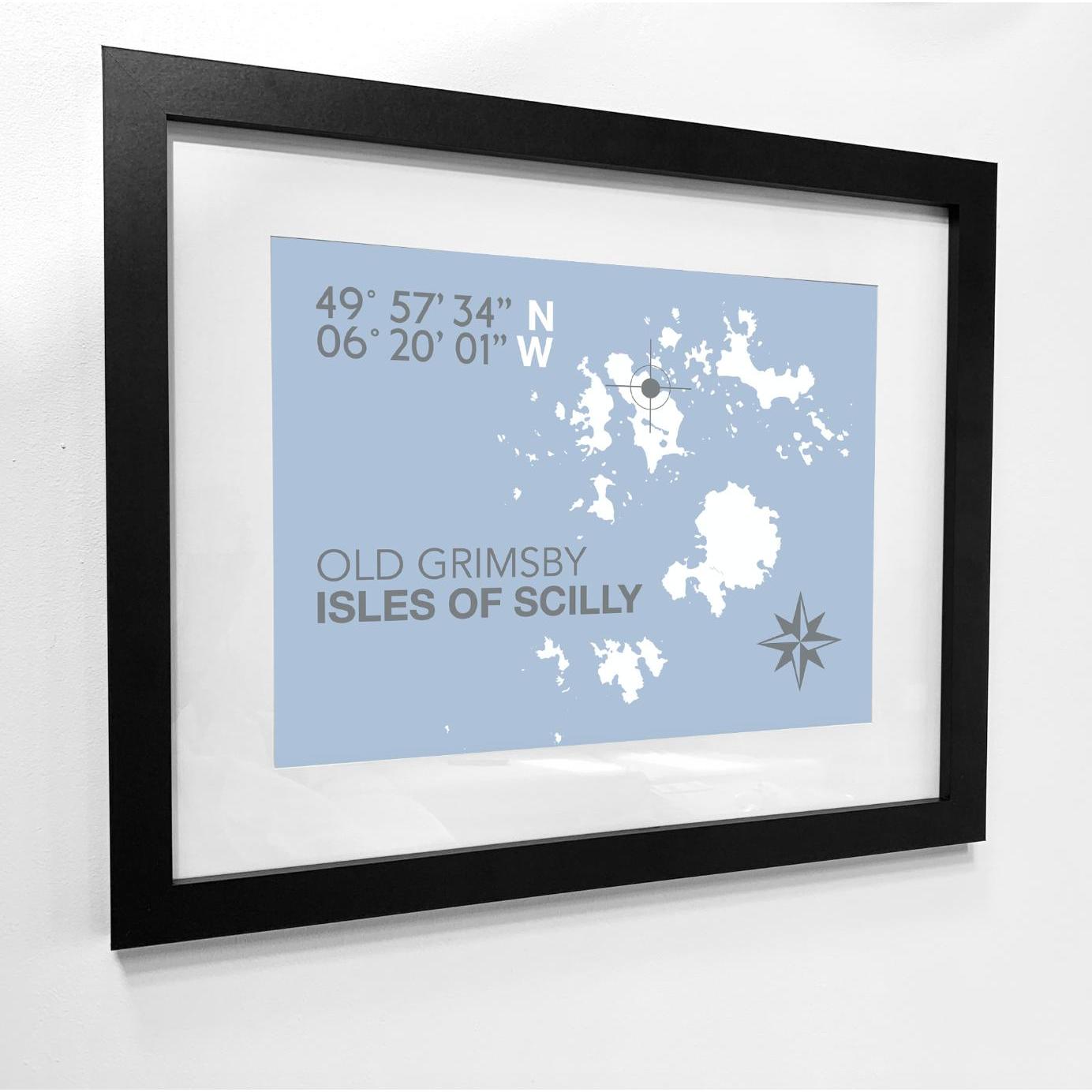 Old Grimsby, Tresco, Isles of Scilly Coastal Map Print-SeaKisses