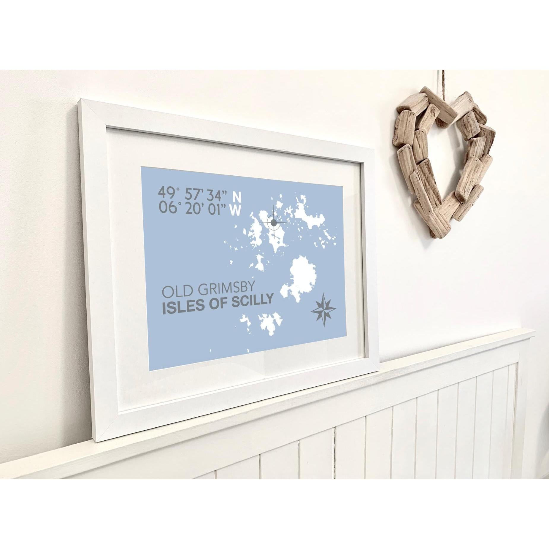 Old Grimsby, Tresco, Isles of Scilly Coastal Map Print-SeaKisses