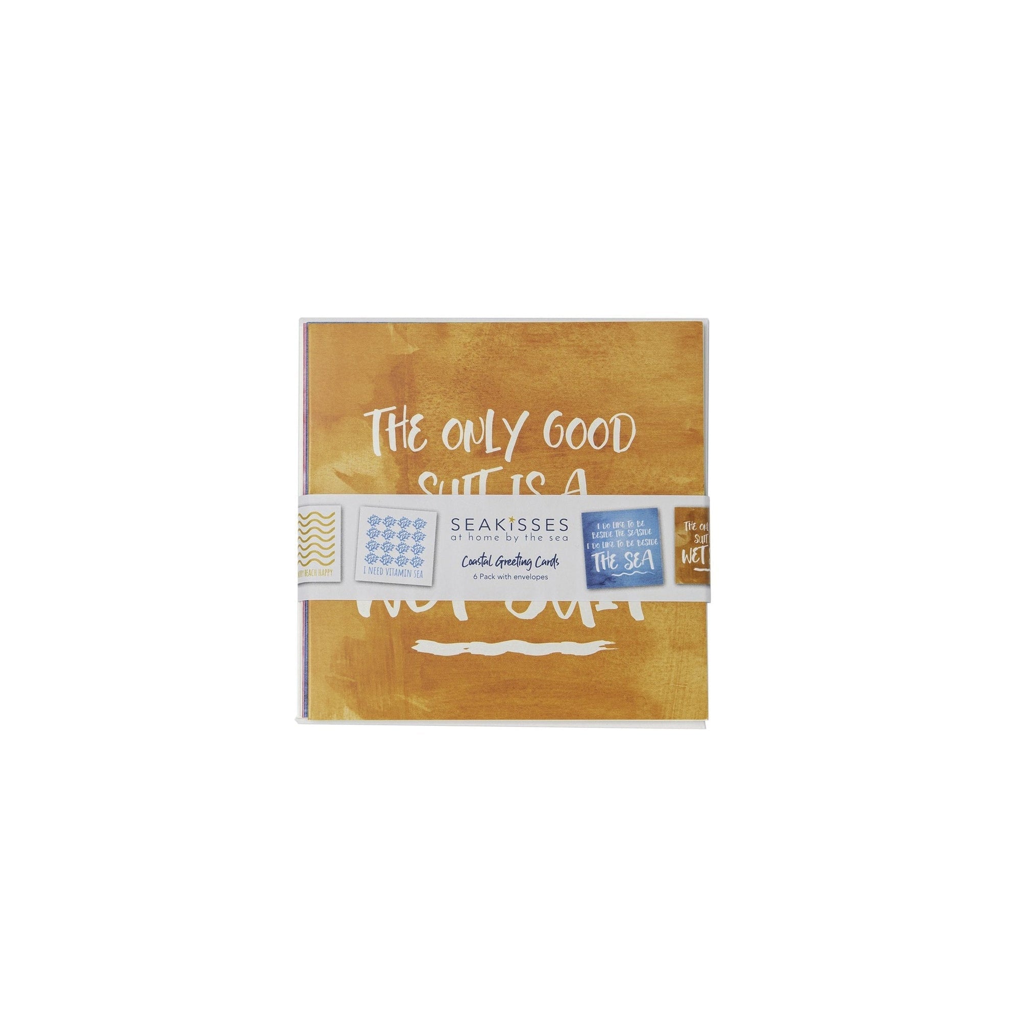 Pack Of Greeting Cards - 6 Coastal Cards-SeaKisses